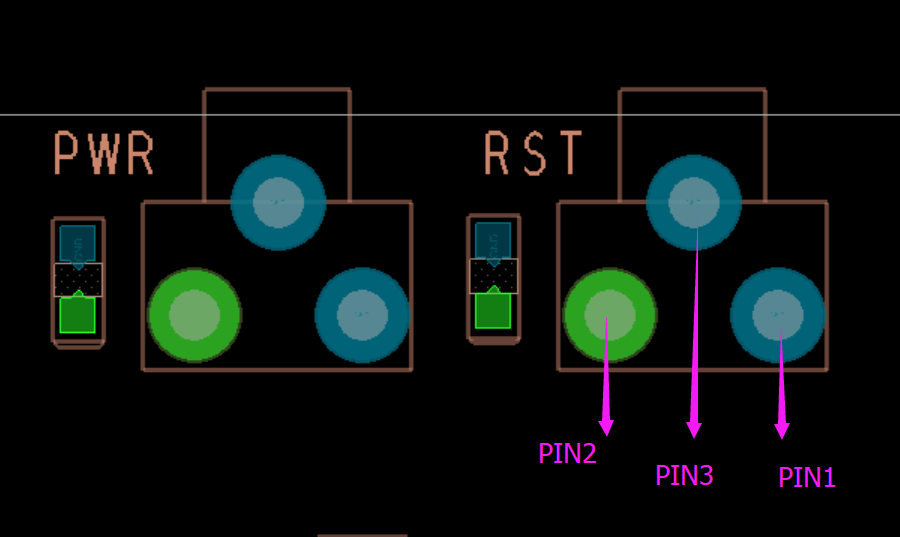PWR and RST pin schematic.